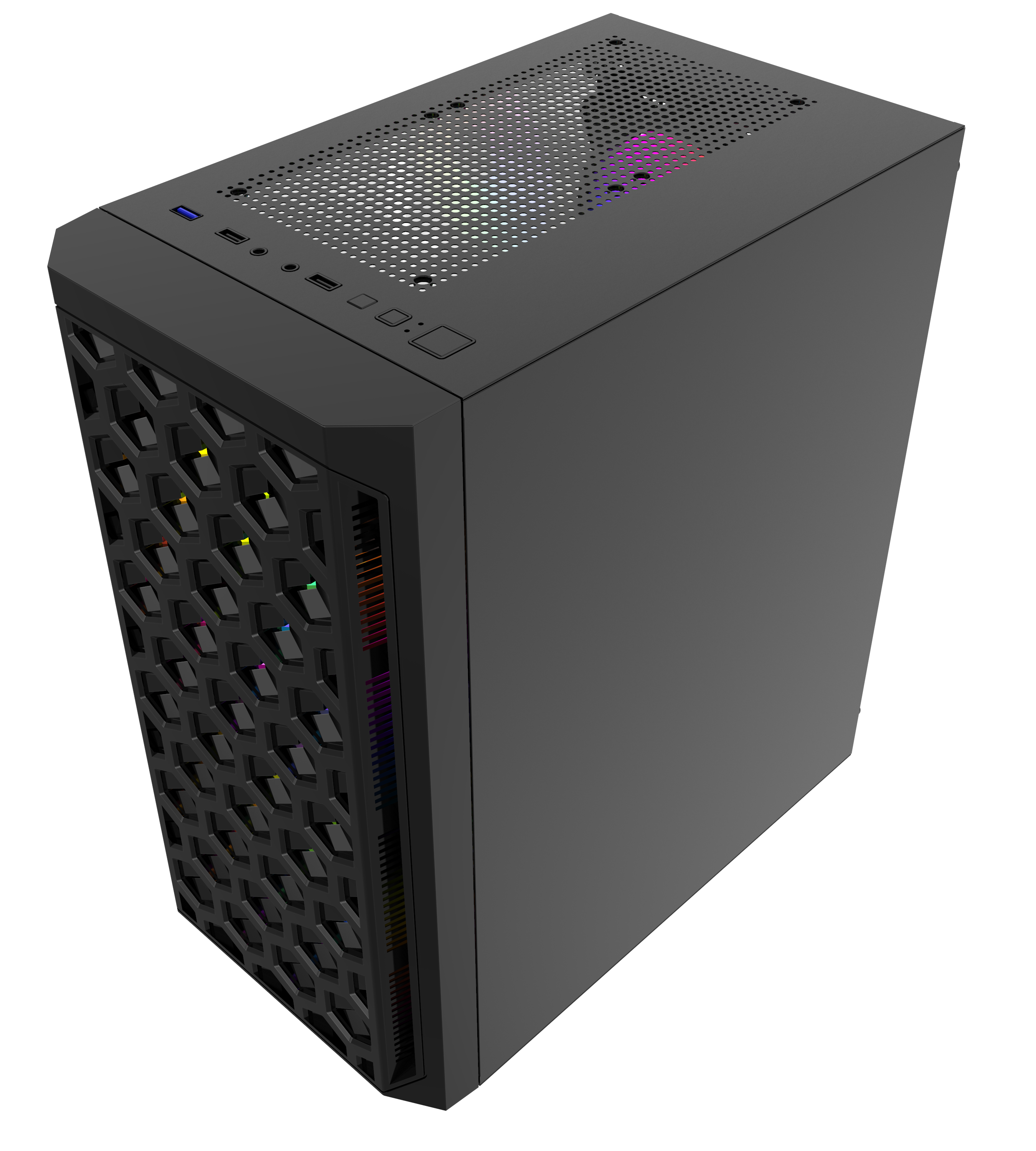 GABINETE  GAMER CENTAURUS DIAPER MTAX  VIDRIO TEMPLADO INCLUYE 1 VENTILADOR RGB 120mm